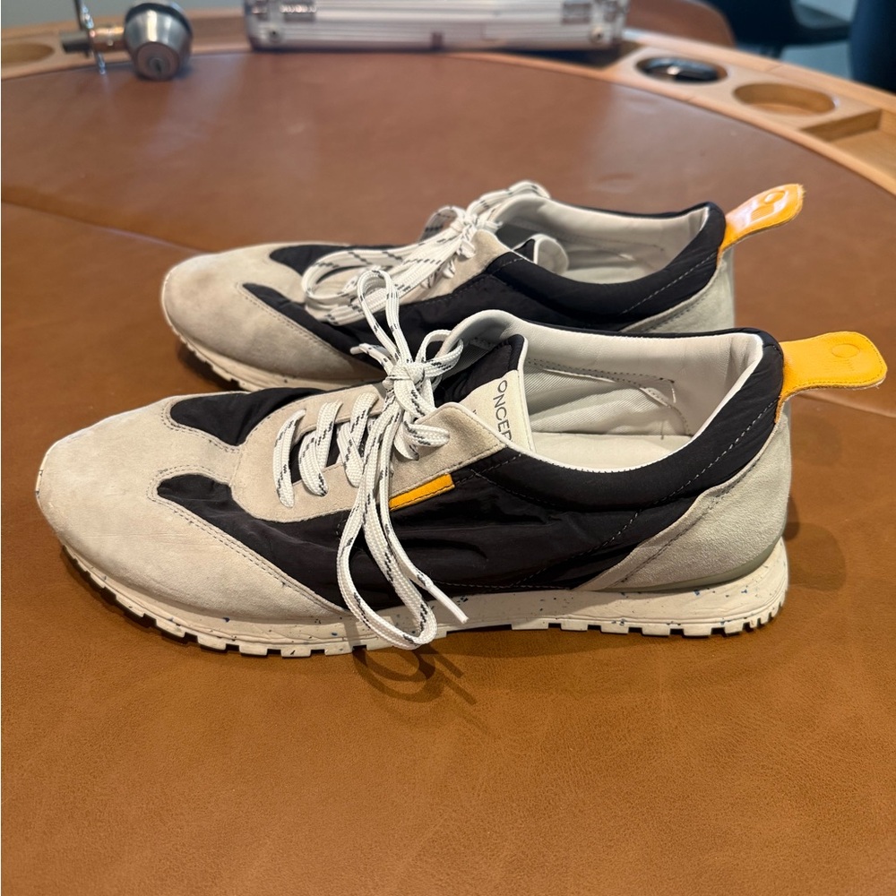 ONCST Men's Black and Gray Sneakers with Yellow Accent